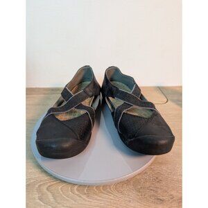 Keen Womens Lower East Side Black Leather Sz 9 Mary Jane Flats Shoes 1016644